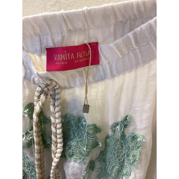 Vanita Rosa Paris St Barth Lux Linen Beach Cover up Short Romper Tulum NWT  S - Picture 2 of 4